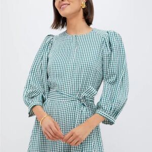 Pomander Place Green Gingham Seersucker Cordelia Dress